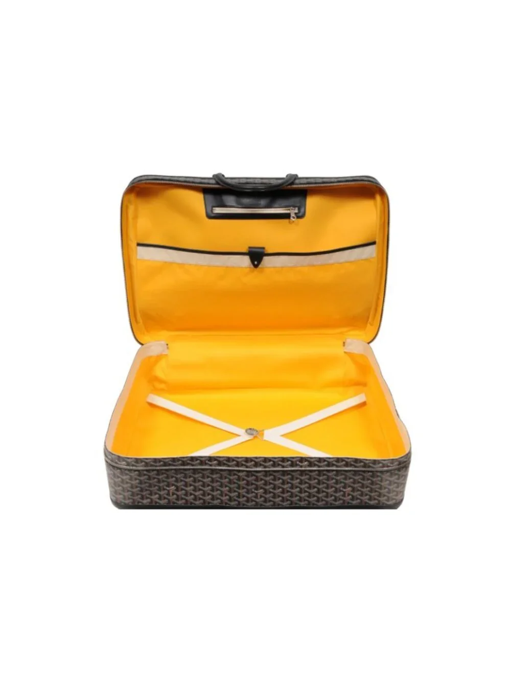 Goyard Black Goyardine Canvas Leather Majordome 60 Travel Trunk Luggage Bag